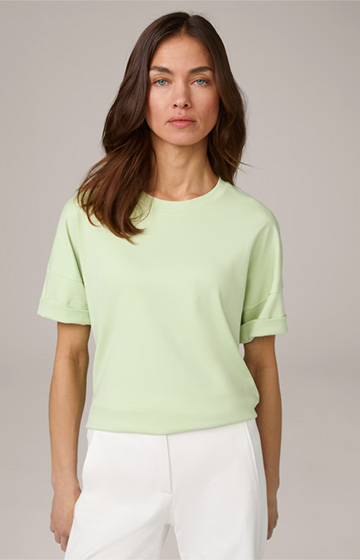 Cotton Interlock Half-Sleeved Shirt in Light Green