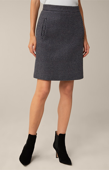 Patterned Skirt in Navy/Beige